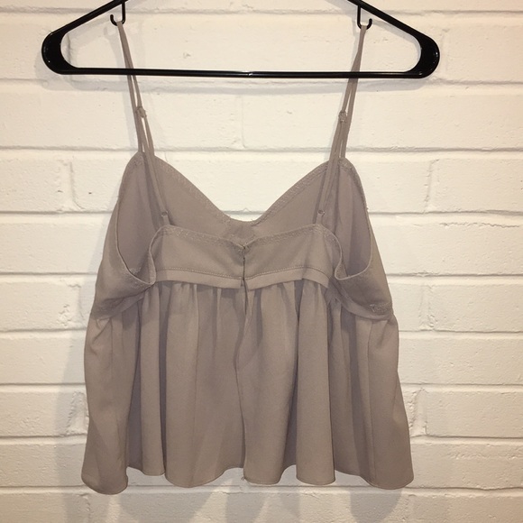 Urban Outfitters “Kimchi Blue” Taupe Silk Top - Picture 3 of 5